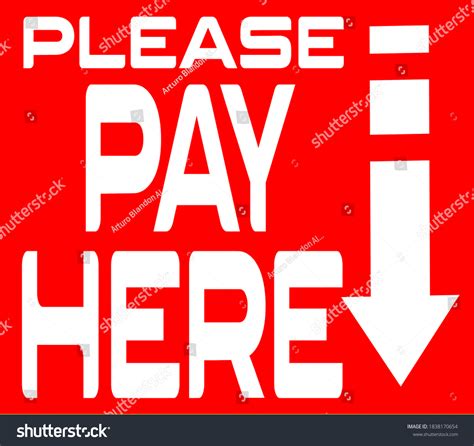 Sign Message Please Pay Here Stock Illustration 1838170654 Shutterstock