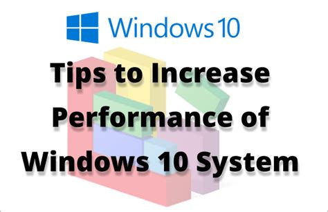 How To Improve System Performance Windows 10