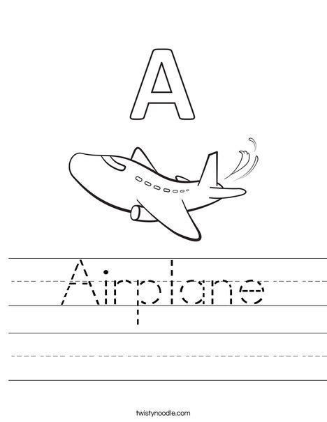 Airplane Worksheet Tracing Worksheets Preschool Homeschool Writing