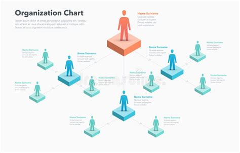 Company Organization Chart Template With Place For Your Content Stock