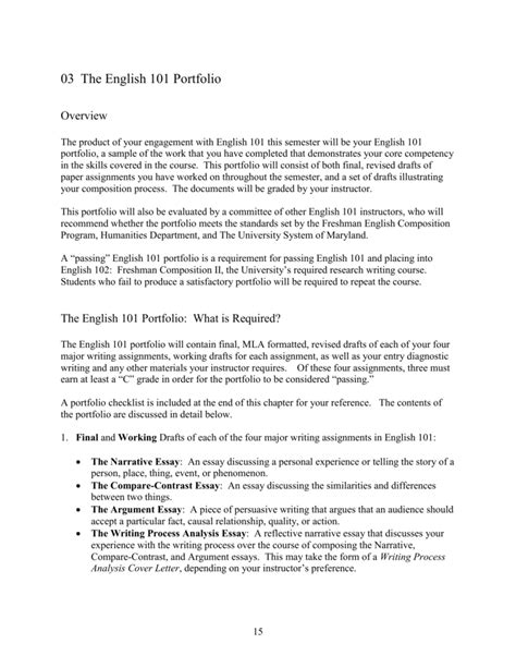 15 English 101 Portfolio Cover Letter Example Simple Cover Letter