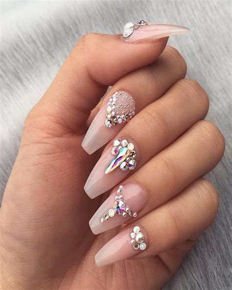 Pink Coffin Nails With Rhinestones If You Are New To Coffin Nail