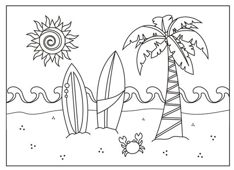 The Beach Its Activities Coloring Page Beach Coloring Pages Summer My