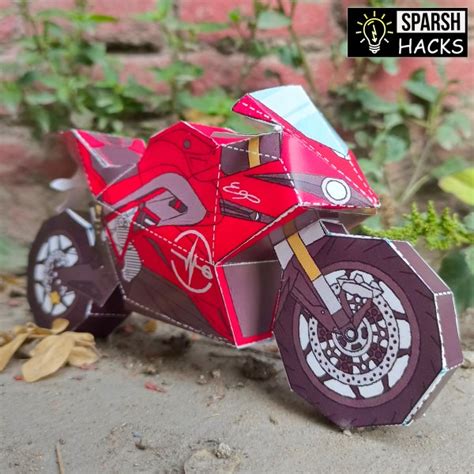 Paper Motorcycle Template Diy Paper Craft Kit Sparsh Hacks