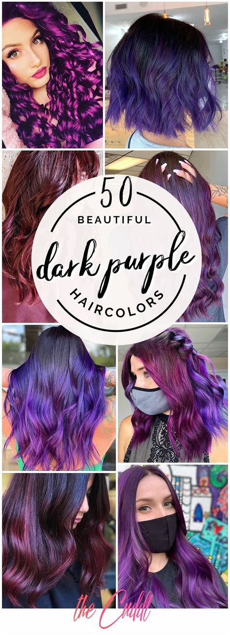 50 Dark Purple Hair Color Ideas For One Of A Kind Women In 2022