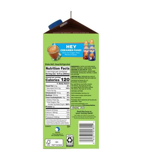 International Delight Mocha Iced Coffee Nutrition Facts Besto Blog