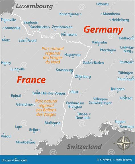 Frontera Entre Francia Y Alemania Ilustración Del Vector Ilustración