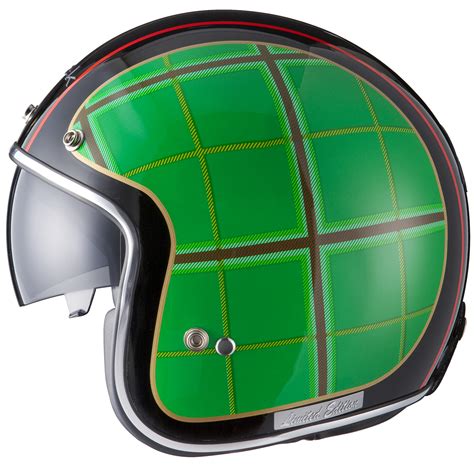 Black Highland Green Limited Edition Helmet Motorbike Scotland Tartan