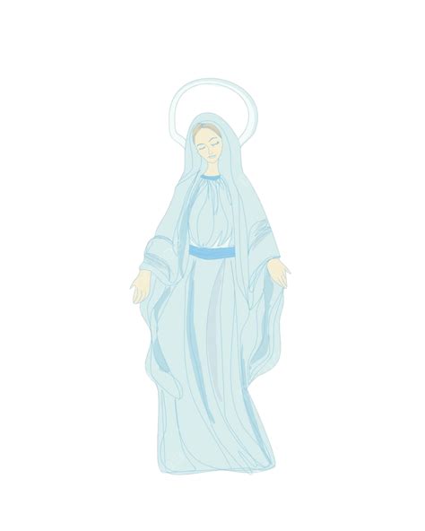 Bienheureuse Vierge Marie Vierge Sainte Statue Vecteur Png Vierge