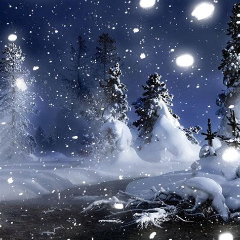 Winter Snowy Night Wallpapers Wallpaper Cave
