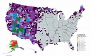 Map of US Counties Bigger than US States. - Maps on the Web