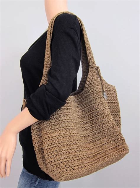 The Sak Hand Crocheted Casual Classics Large Tote Hobo Shoulder Bag