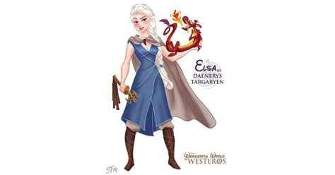 Elsa As Daenerys Targaryen Disney Princesses As Game Of