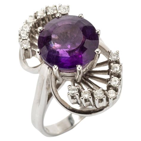 Large Purple Amethyst Marquise Cut Gold Ring At 1stdibs
