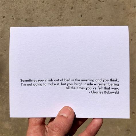Charles Bukowski Sometimes Letterpress Greeting Card With Etsy