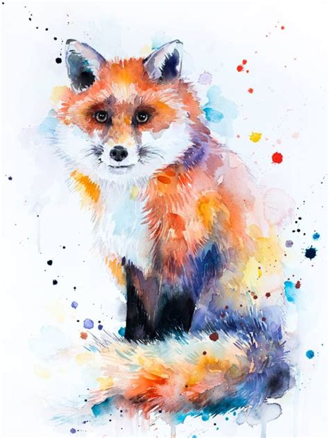Fox Painting In 2021 Fox Watercolor Animal Paintings Fox Watercolor