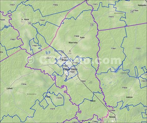 College Station Tx Zip Code Map Map