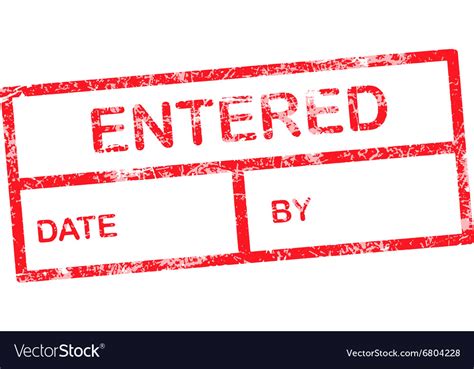 Entered Red Grunge Rubber Stamp Royalty Free Vector Image