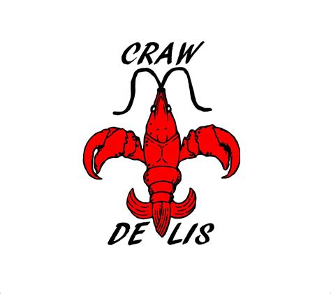 CRAW DE LIS Decal Adhesive Vinyl Sticker 7 8 Crawfish Fleur De Lis For