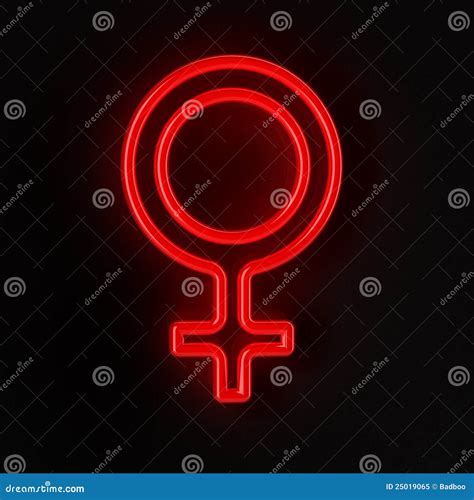 Female Symbol In Neon Red Royalty Free Stock Photo Image 25019065