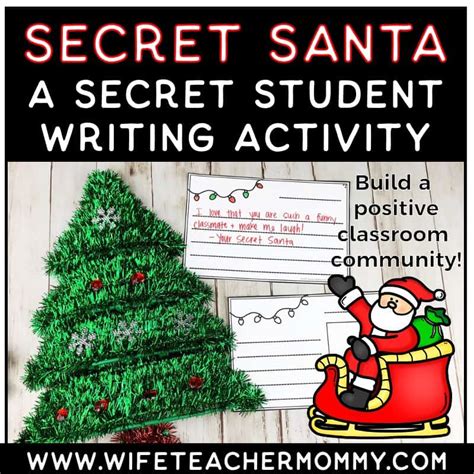 Secret Santa Christmas Writing Prompts Wife Teacher Mommy