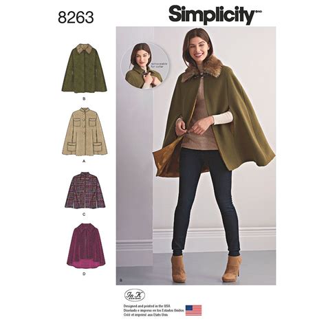 Misses Capes And Capelets Simplicity Sewing Pattern 8263 Sew Essential