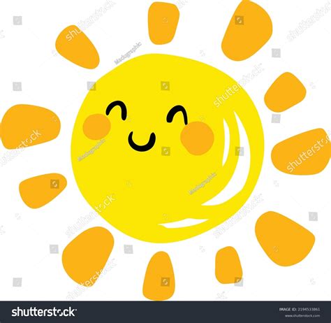Cute Sun Vector Art Cartoon Design Stock Vector Royalty Free