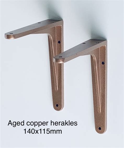 Strong Shelf Brackets 140x115mm Aged Copper Pair Of The Shelving Shop