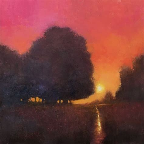Oak Tree Sunset Impressionist Landscape Oil Painting Oil Painting By