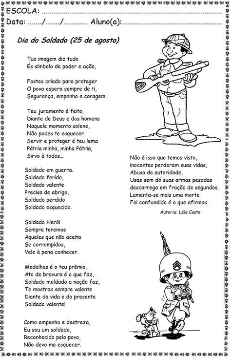 Soldados são pessoas que se alistam para prestar serviços na defesa do país, no exército, marinha ou aeronáutica, além das corporações ligadas. Blog Educacional (Profª. Jezaine): Dia do Soldado