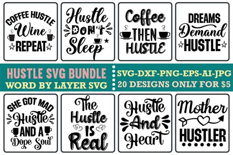 Hustle Svg Bundle Bundle · Creative Fabrica