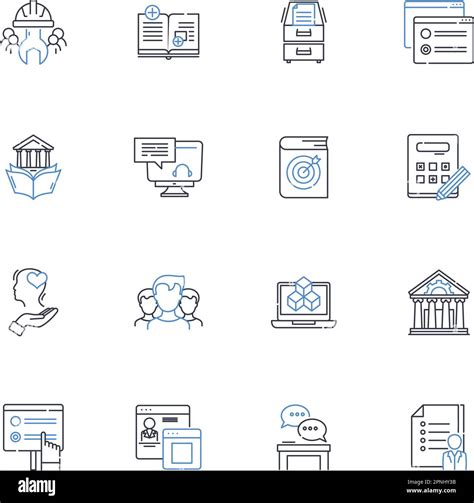 Project Management Education Line Icons Collection Planning Execution