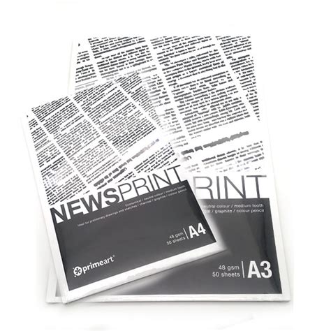Newsprint Pads 48gsm Neutral Toned Newsprint Prime Art