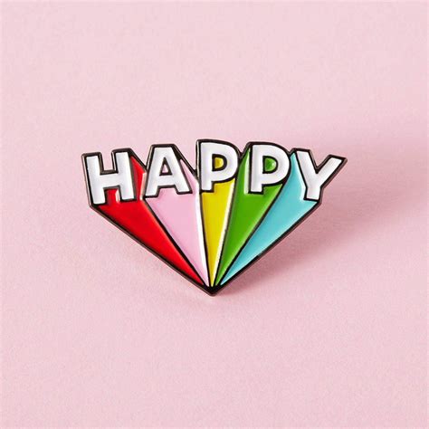 Happy Soft Enamel Pin Punkypins