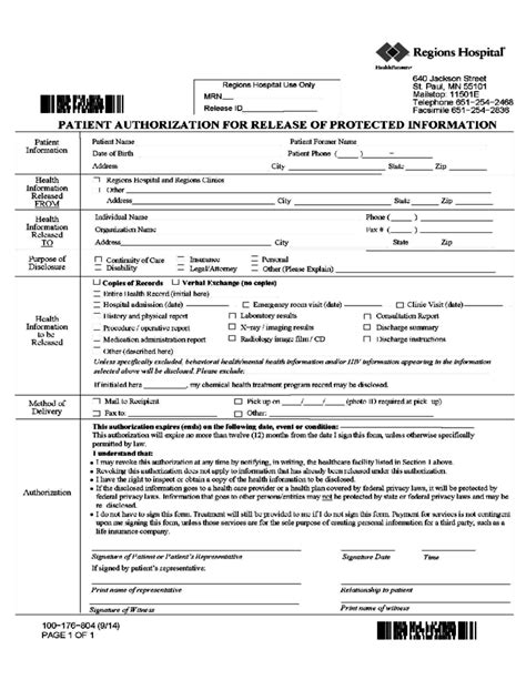 patient authorization  release  protected information