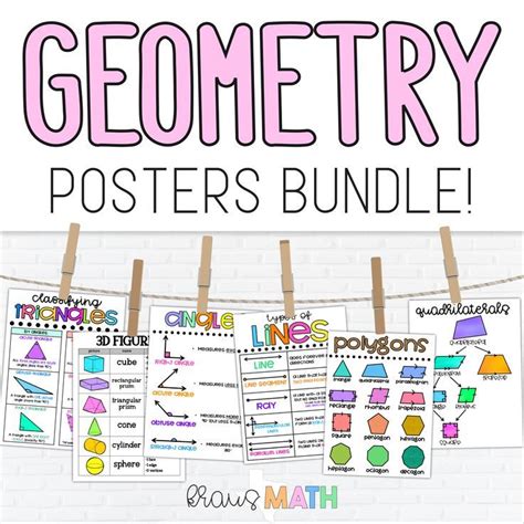 Geometry Posters Bundle Anchor Charts Teaching Geometry Math Poster