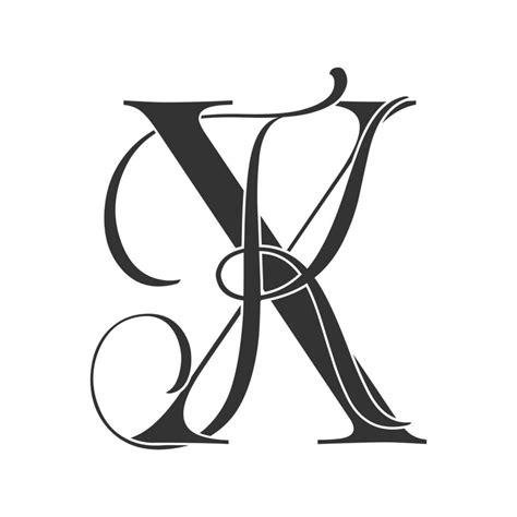 xk kx monogram logo calligraphic signature icon wedding logo monogram modern monogram