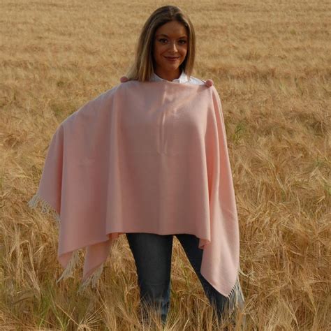 Pink Poncho For Women Merino Wool GRAZALEMA