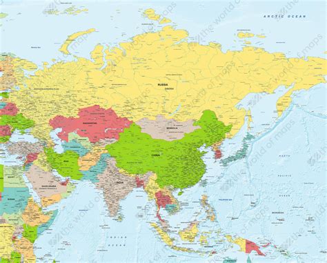 Digital Political Map Asia 1283 The World Of