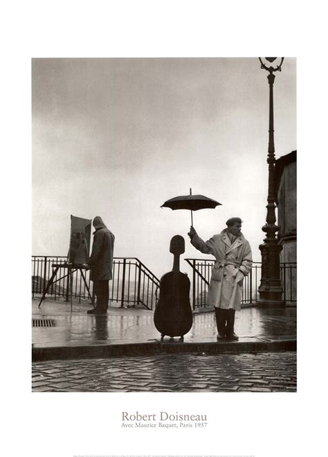 Musician In The Rain 1957 By Robert Doisneau 20 X 28 Art Print