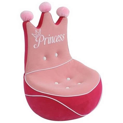 A Pink Princess Chair With Pom Poms On The Top And Bottom Part