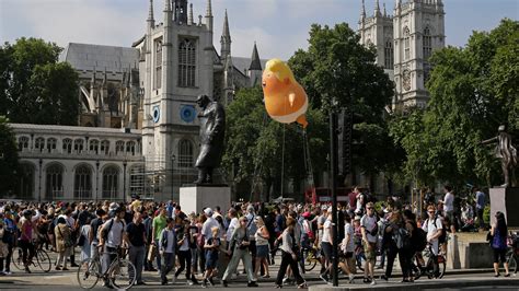 Londons Trump Baby Balloon Flies As Protests Take Off Across U K