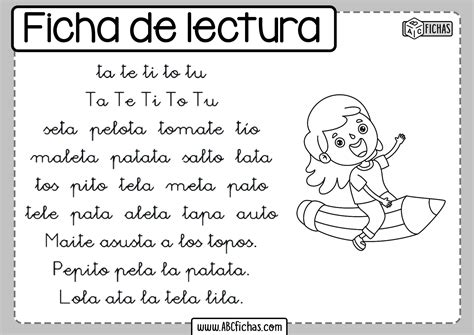 Fichade Lectura De La Letra T Abc Fichas