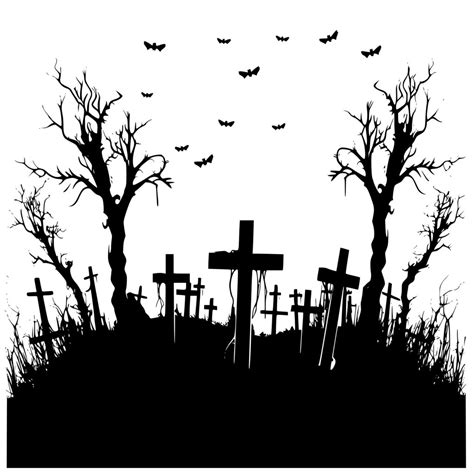 Spooky Graveyard Svgpngdxf Files For Cricut Silhouette Laser Machines
