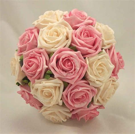 Maybe you would like to learn more about one of these? Bridal Bouquets - Pink & Cream Rose Bridal Bouquet - Silk ...