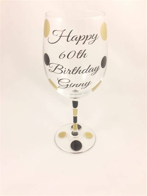 60th Birthday Glass Milestone Birthday Wine Glass 60th Wine Glass Custom Birthday Glass 60th