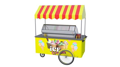3d Model Ice Cream Cart And Ice Cream Machine Turbosquid 1901292