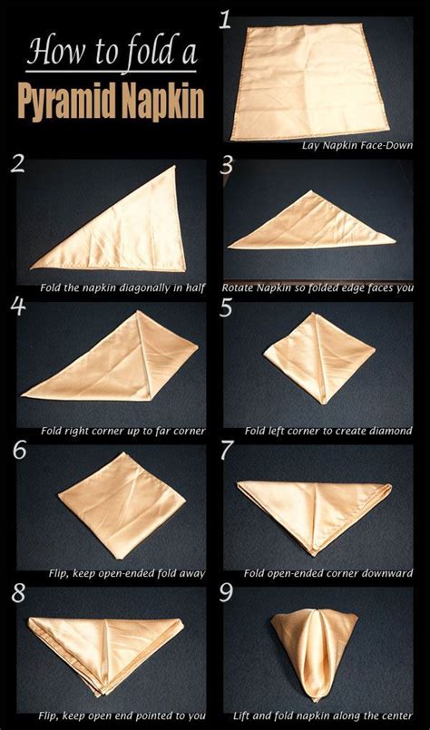 The Classic Pyramid Fold Creative Napkins Napkin Folding Cloth