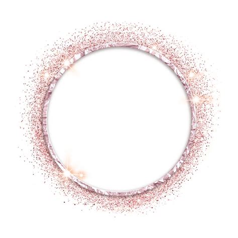 Rose Gold Ring Shaped Circle Glitter Circle Border Etsy