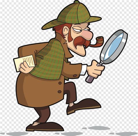 Man Investigating Animated Illustration Sherlock Holmes Detective